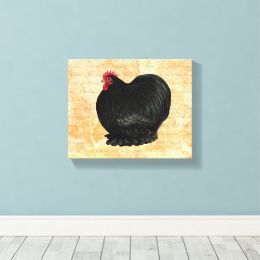 Bantam Cochin Rooster Leinwanddruck (Insitu (Holzboden))