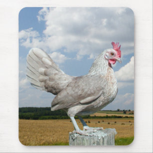 Bantam Hen auf dem Zaun Post Mousepad