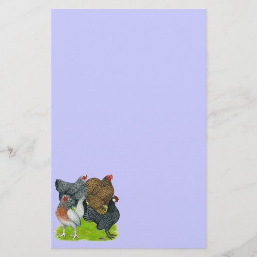 Bantam Hen Quarttet Briefpapier (Vorderseite)
