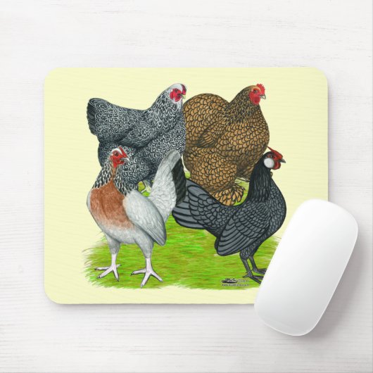 Bantam Hen Quarttet Mousepad (Mit Mouse)