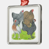 Bantam Hen Quarttet Ornament Aus Metall (Links)