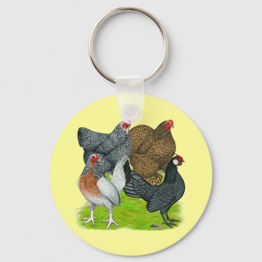 Bantam Hen Quarttet Schlüsselanhänger (Vorderseite)
