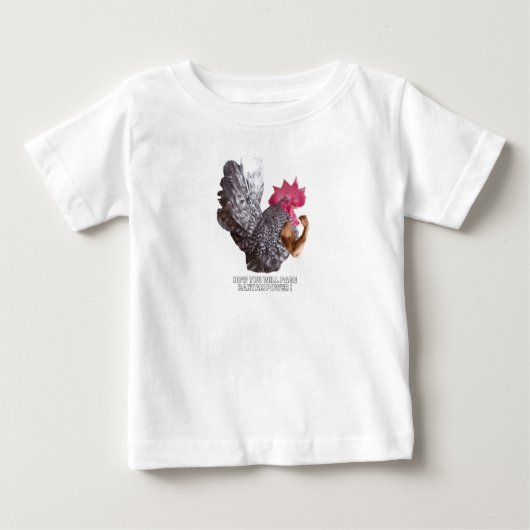 Bantam Power ! Chabo Rooster| Bantam Chicken Power Baby T-shirt (Vorderseite)