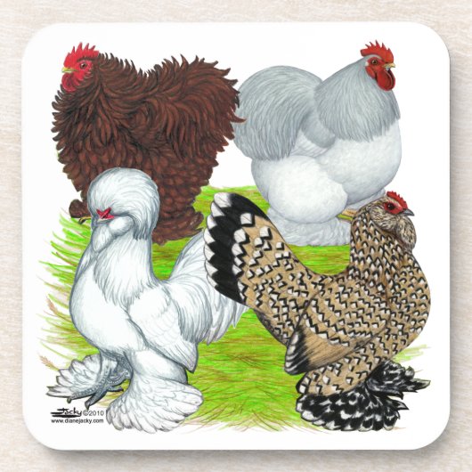 Bantams Feather Leged Getränkeuntersetzer (Vorderseite)