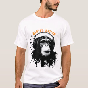 Banter Nation (Affe mit Kopfhörern) T-Shirt
