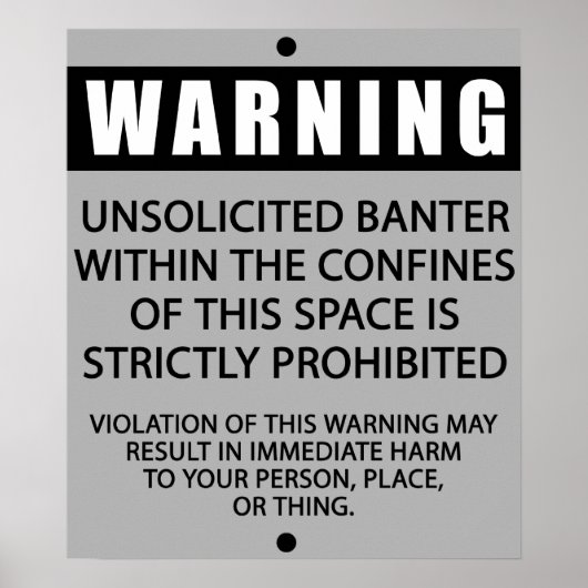 BANTER WARNING_GRAY POSTER (Vorne)