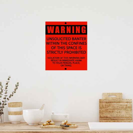 BANTER WARNING_RED POSTER (Küche)