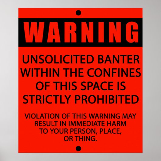 BANTER WARNING_RED POSTER (Vorne)
