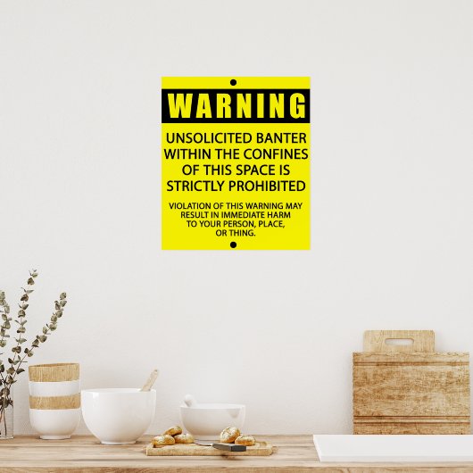 BANTER WARNING_YELLOW POSTER (Küche)