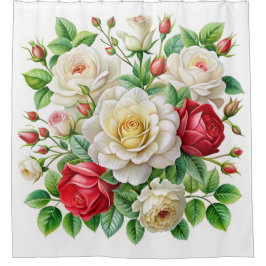 Bantry Bay Rose 4K Digital Illustration Duschvorhang