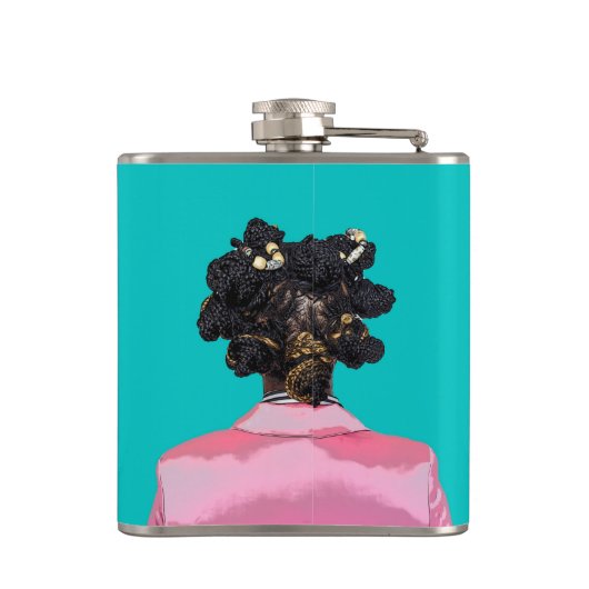 Bantu Aquamarin. Flachmann (Rückseite)