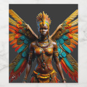 Bantu Marafiki fantasy African Fairy Weinetikett (Einzelnes Label)