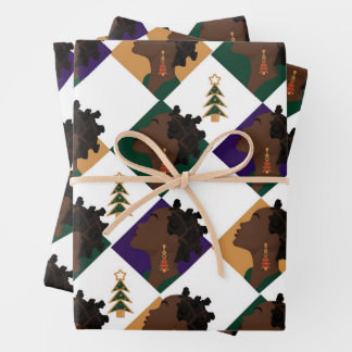 Bantu Violet Wrapping Paper Flat Sheet Set 3 Geschenkpapier Set