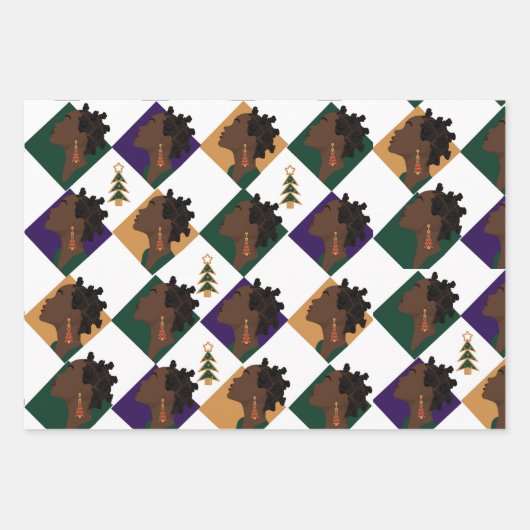 Bantu Violet Wrapping Paper Flat Sheet Set 3 Geschenkpapier Set (Vorderseite)