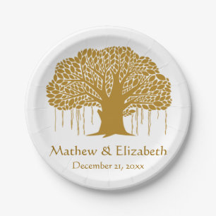 Banyan Tree Rustikale Outdoor-Hochzeit Pappteller