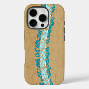 Banyans Hawaiian Hibiscus Faux Holz Surfboard Türk iPhone 16 Pro Hülle