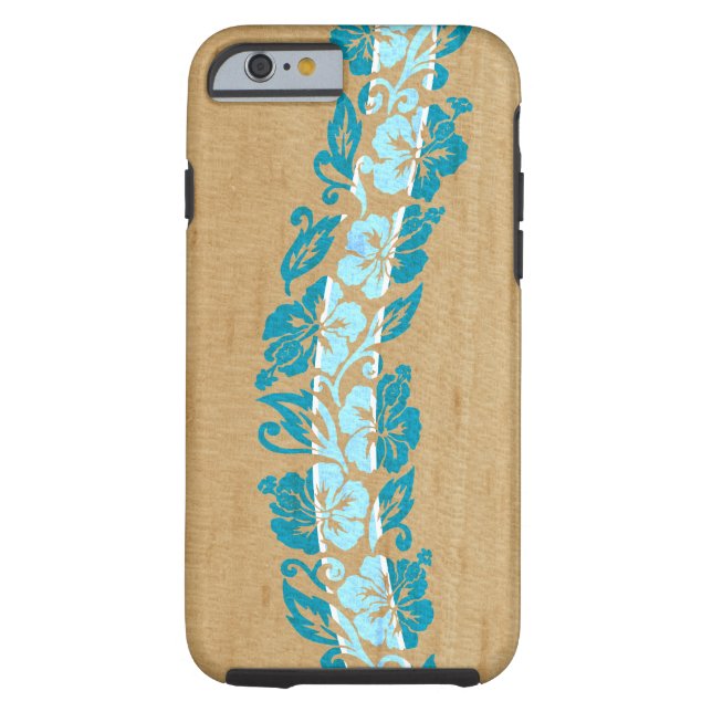Banyans Hawaiian Hibiskus Imitats HolzSurfboard Case-Mate iPhone Hülle (Rückseite)