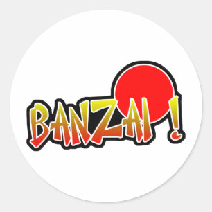 Banzai-Aufkleber Runder Aufkleber