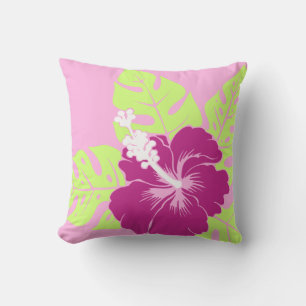 Banzai Beach Hawaiian Hibiscus Quadratkissen Kissen