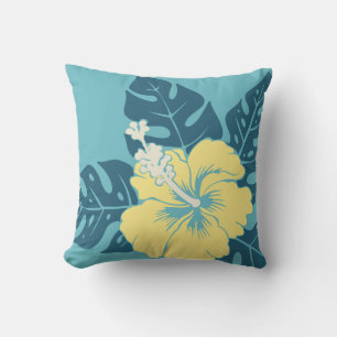Banzai Beach Hawaiian Hibiscus Quadratkissen Kissen
