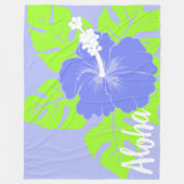 Banzai Beach Hawaiian Hibiskus Floral Aloha - Peri Fleecedecke (Vorderseite)