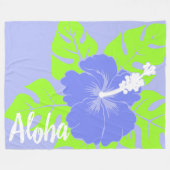 Banzai Beach Hawaiian Hibiskus Floral Aloha - Peri Fleecedecke (Vorderseite (Horizontal))
