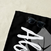 Banzai Beach Hawaiian Hibiskus Floral - Schwarz Strandtuch (Beispiel)