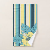 Banzai Beach Hawaiian Hibiskus Floral und Streifen Badhandtuch Set (Handtuch)