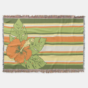 Banzai Beach Hawaiian Hibiskus gestreifte Decke