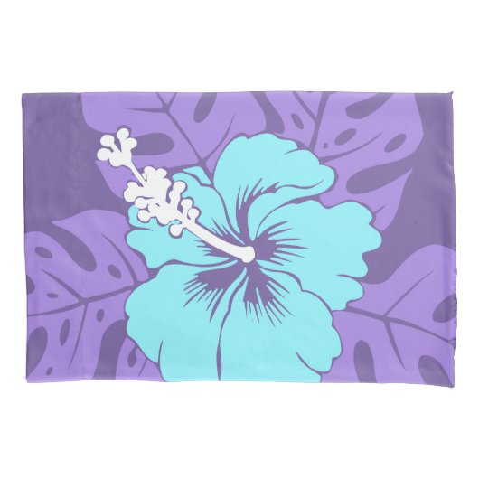 Banzai Beach Hawaiian Hibiskus Reversible Strip Kissenbezug (Vorderseite)