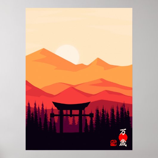 Banzai Live Long Viel Glück Freedom Japanisches Ka Poster (Vorne)