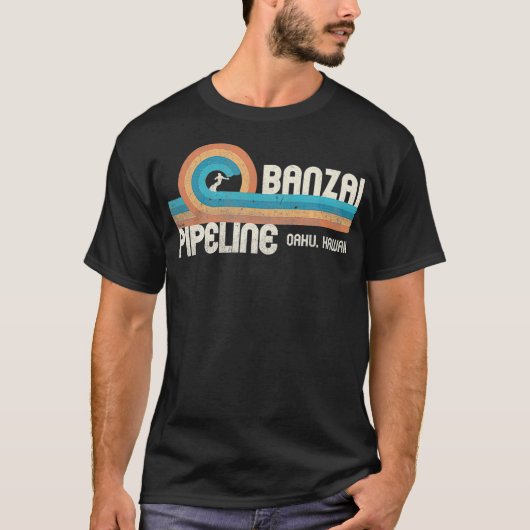 Banzai Pipeline 80er Graphic North Shore Hawaii T-Shirt (Vorderseite)