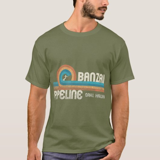 Banzai Pipeline 80er Graphic North Shore Hawaii T-Shirt (Vorderseite)