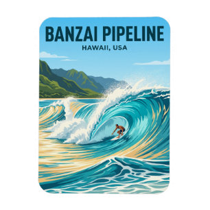 Banzai Pipeline, Nordküste, Oahu Hawaii Magnet