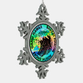Banzai Pipeline Surfen Nord Shore Surf Hawaii Schneeflocken Zinn-Ornament (Links)