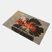 Banzai-Strand-hawaiischer Hibiskus mit Blumen Fußmatte (Schrägansicht)