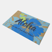 Banzai-Strand-hawaiischer Hibiskus mit Blumen Fußmatte (Schrägansicht)