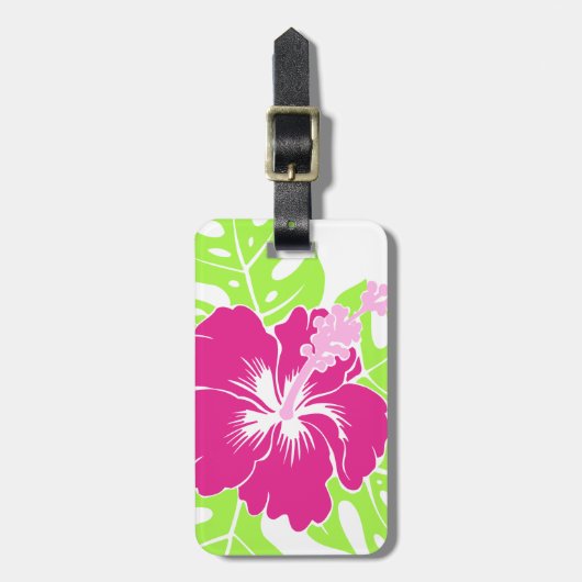 Banzai-Strand-hawaiischer Hibiskus mit Blumen Gepäckanhänger (Vorderseite vertikal)