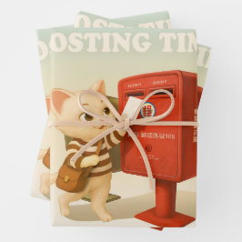 Bao Bao: Posting Time with Retro Taiwan Mailbox Geschenkpapier Set