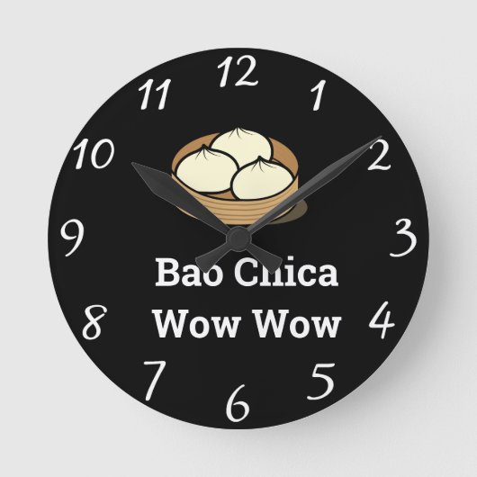 Bao Chica Wow Wow Wall Clock Runde Wanduhr (Vorderseite)