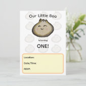 Bao-Dumpling-Geburtstagseinladung Einladung (Stehend Vorderseite)