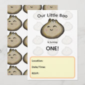 Bao-Dumpling-Geburtstagseinladung Einladung (Vorne/Hinten)