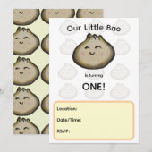 Bao-Dumpling-Geburtstagseinladung Einladung (Vorne/Hinten)