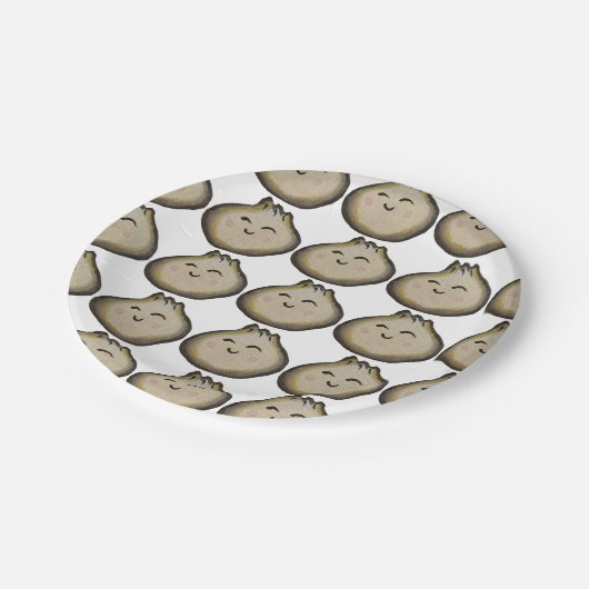 Bao-Dumpling-Papierteller Pappteller (Schrägansicht)
