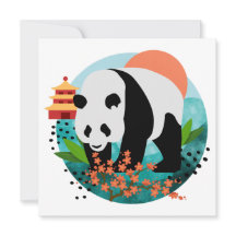 BAO SHI - Panda - flache Mitteilungskarten - Angab