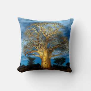 Baobab (Adansonia) Baum vom Mond erleuchtet Kissen
