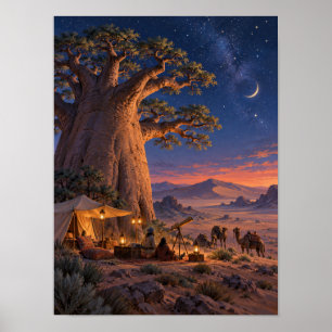 Baobab Stargazer Caravan Dämmerung 12x16 Poster