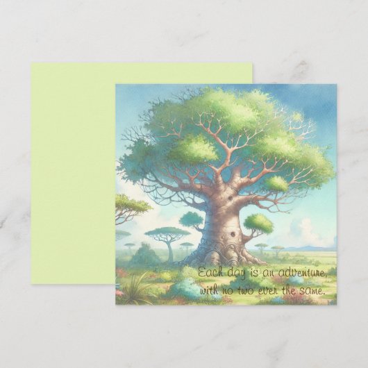 Baobab Tree & Quote Karte (Vorne/Hinten)