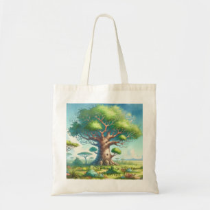 Baobab Tree & Quote Tote Bag Tragetasche