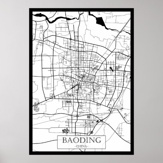 Baoding China Karte Poster (Vorne)